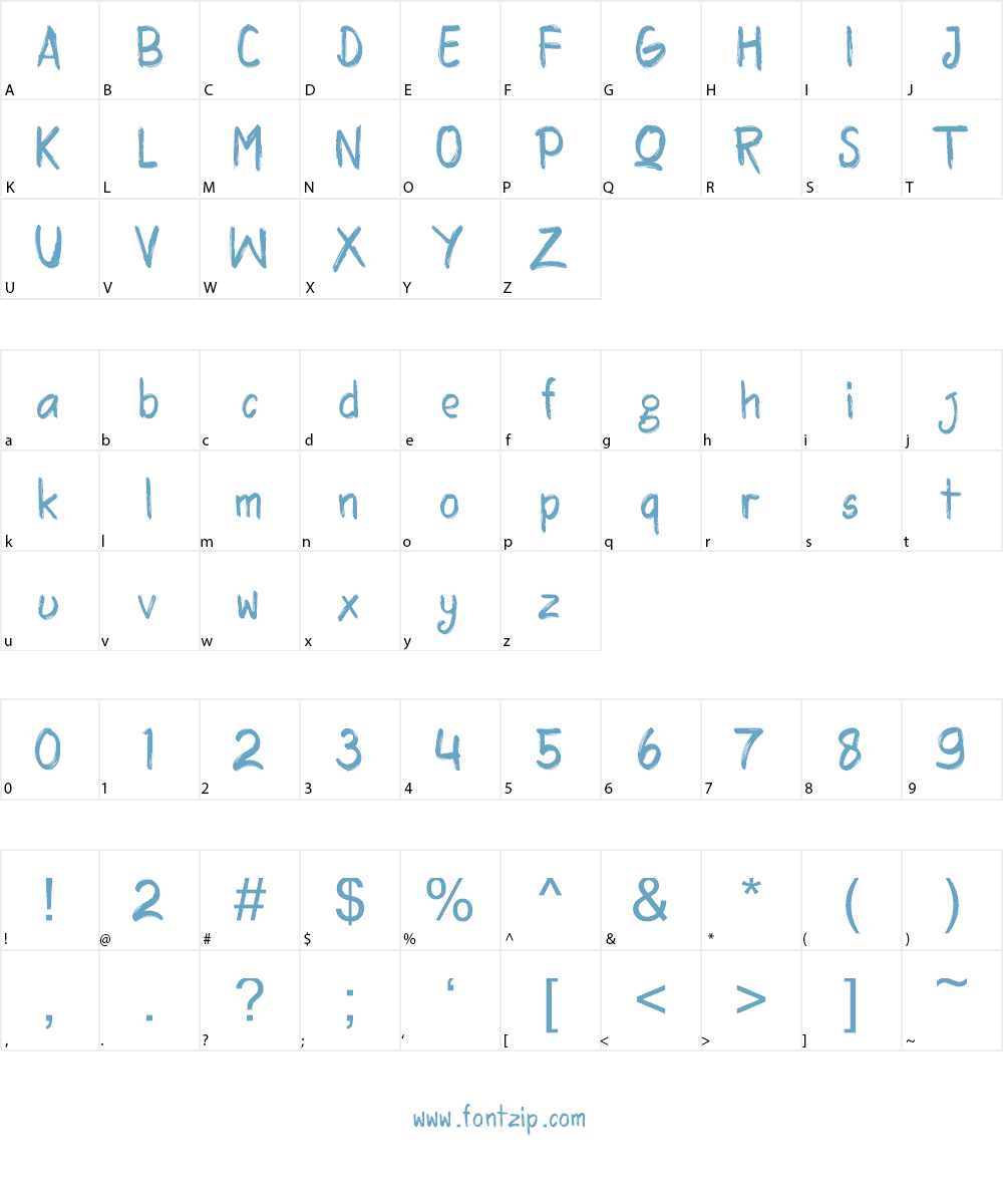RASQUAKE demo Font Character